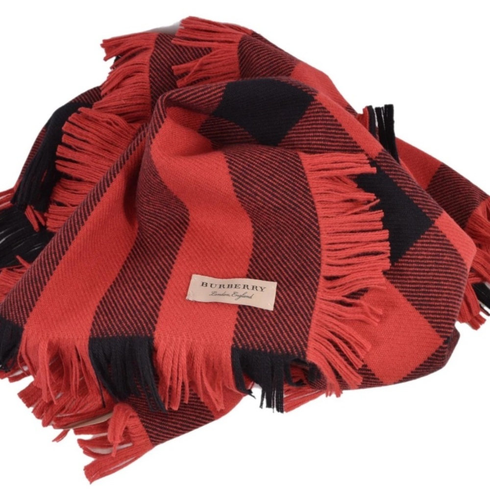 Burberry Mega Nova Check Wool Fringed Scarf - Picture 2 of 4